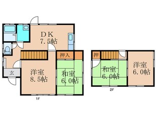 南若園町貸家の物件間取画像